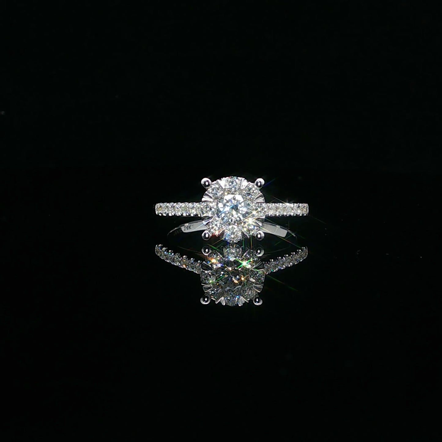 0.75ctw 0.38ct G/VS2 RBC Halo - 14KW - Natural Diamond - 64131-7