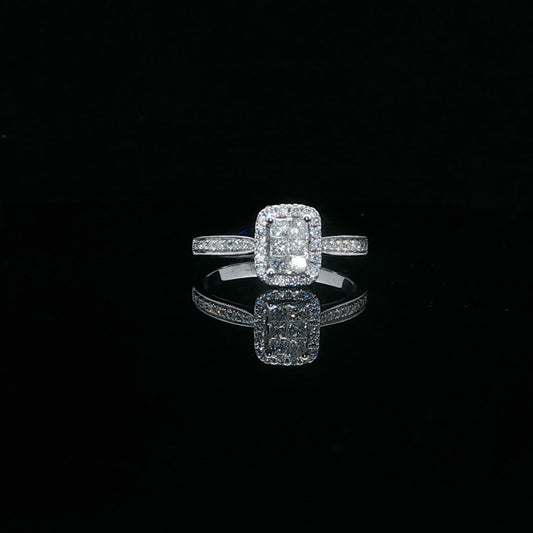 0.50ctw F/SI1 Princess Emerald - 14KW - Natural Diamond - 64132-7