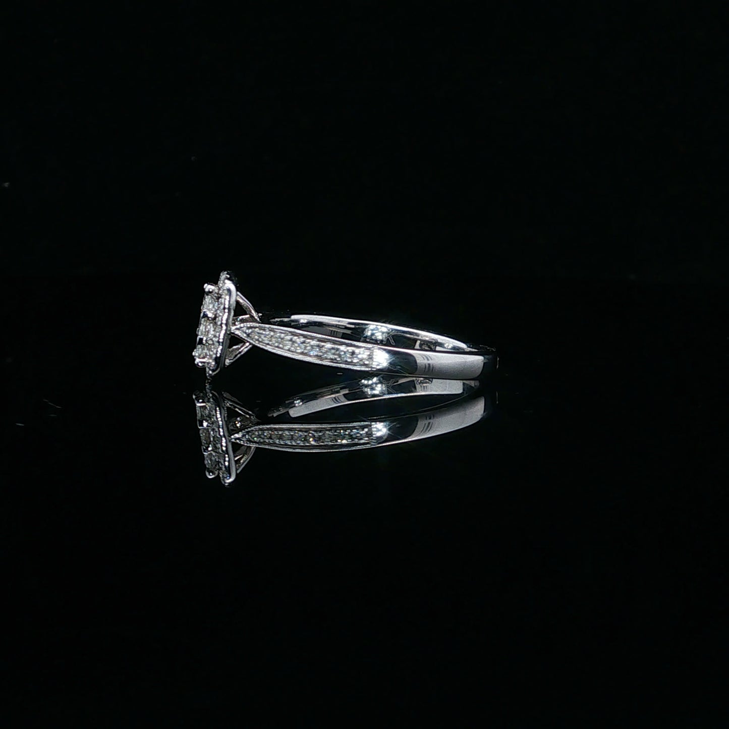 0.50ctw F/SI1 Princess Emerald - 14KW - Natural Diamond - 64132-7