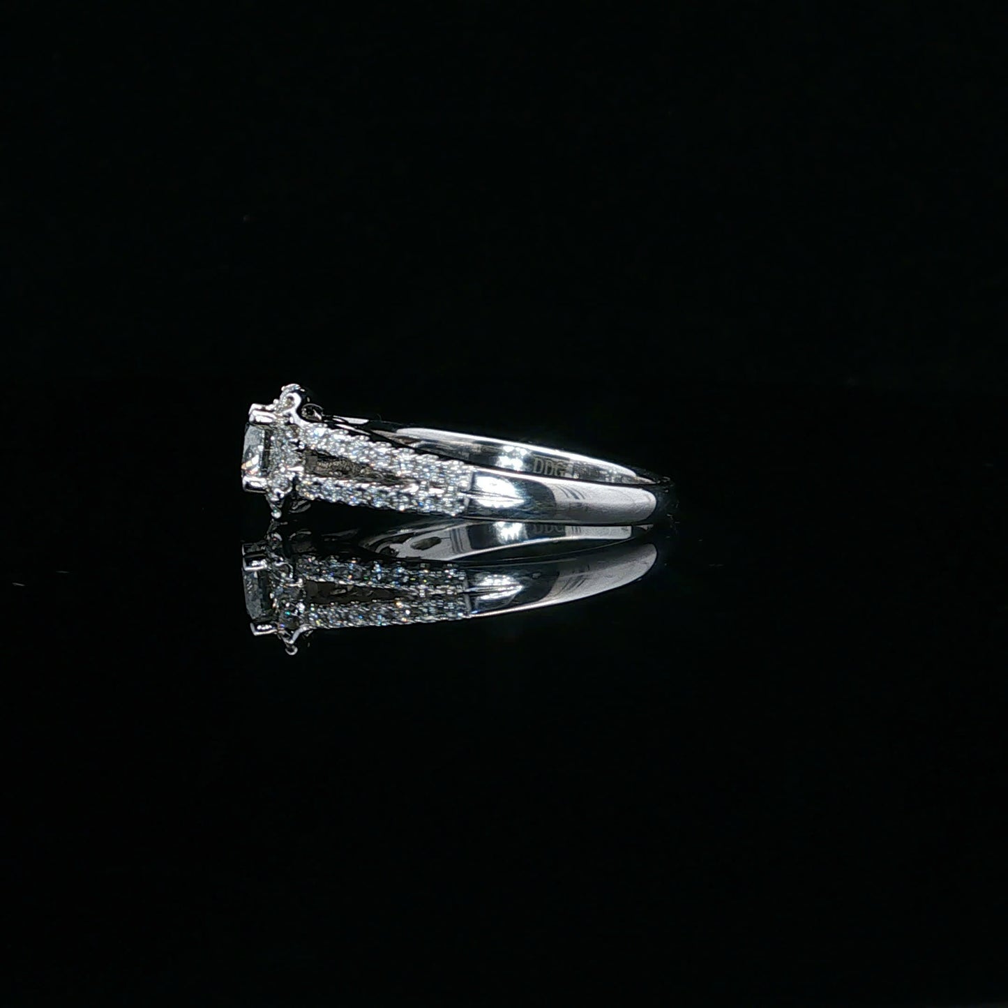 1.00ctw 0.50ct F/SI1 Double Band Halo - 14KW - Natural Diamond - 64133-7