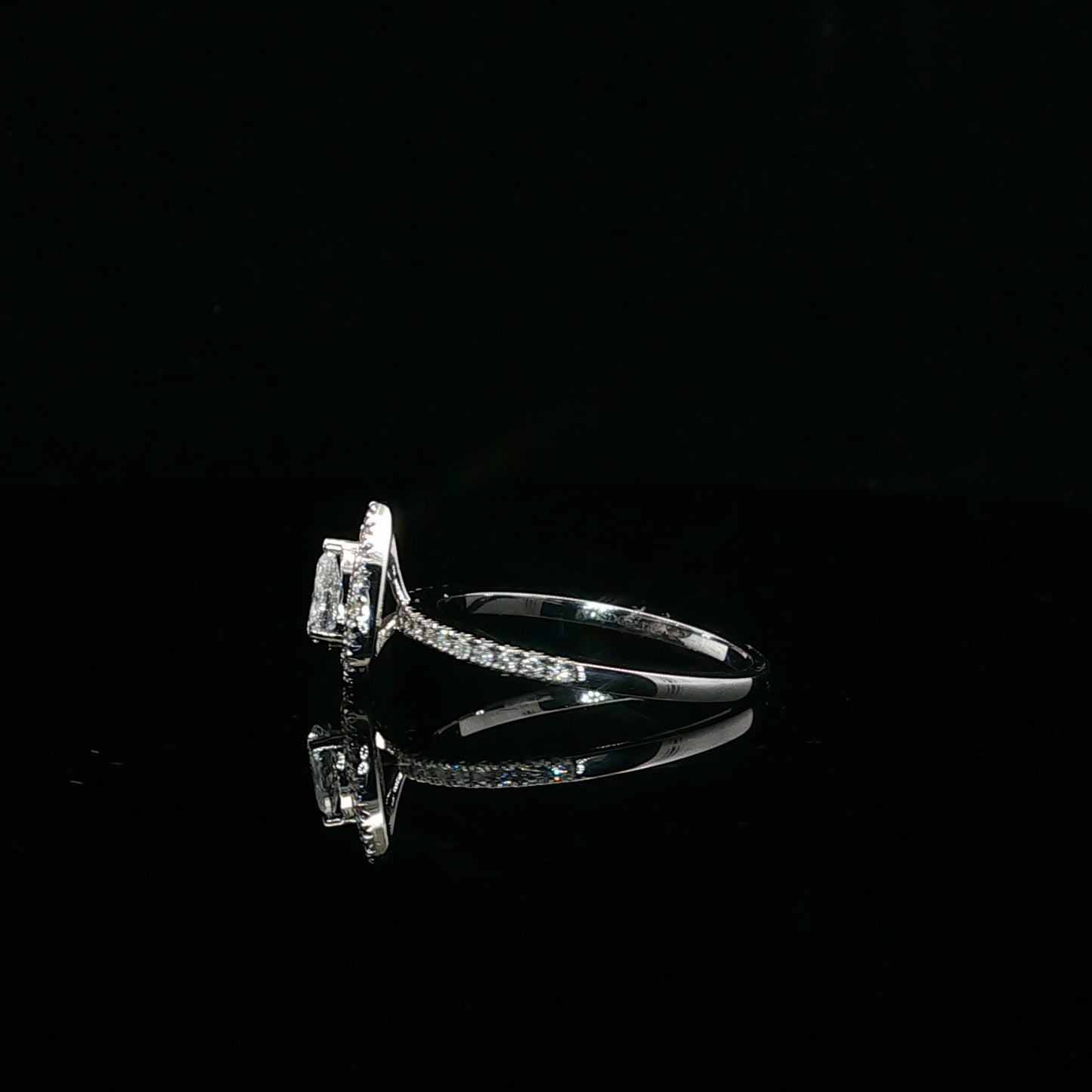 0.50ctw 0.25ct G/SI2 Pear Halo - 14KW - Natural Diamond - 64135-7-3
