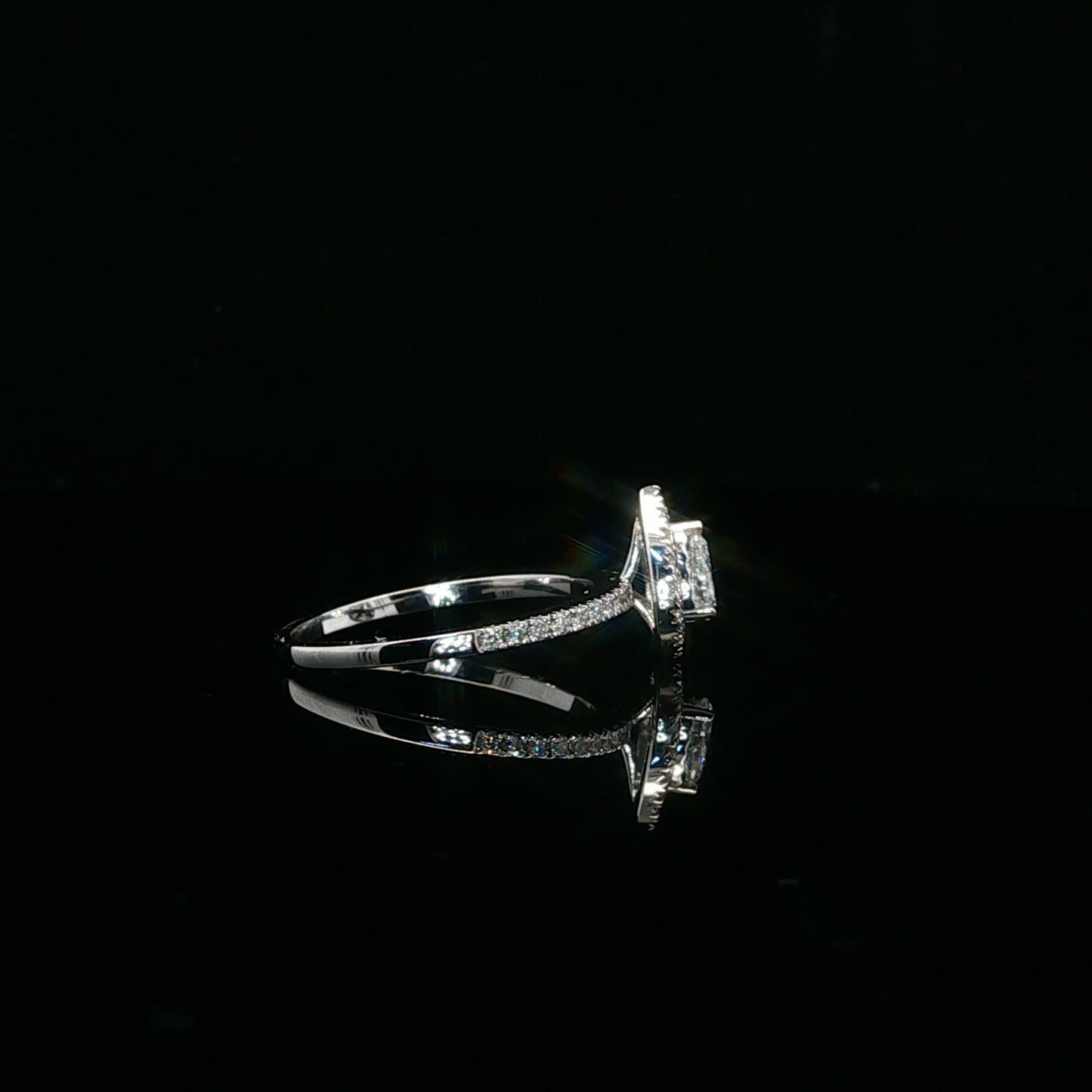 0.50ctw 0.25ct G/SI2 Pear Halo - 14KW - Natural Diamond - 64135-7-3