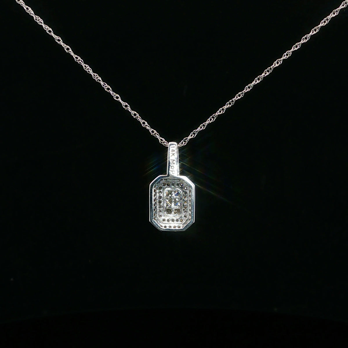 0.50ctw G/SI2 Princess Emerald Halo - 14KW - Natural Diamond - 64142