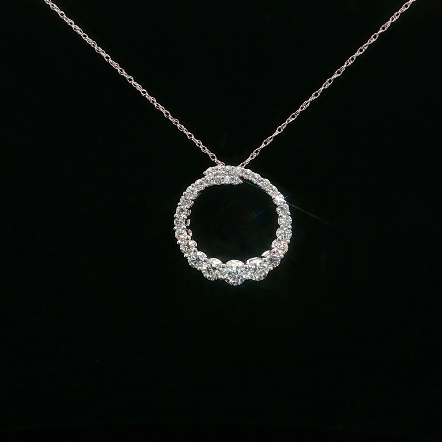 1.00ctw F/VS2 Loop Pendant - 14KW - Natural Diamond - 64146
