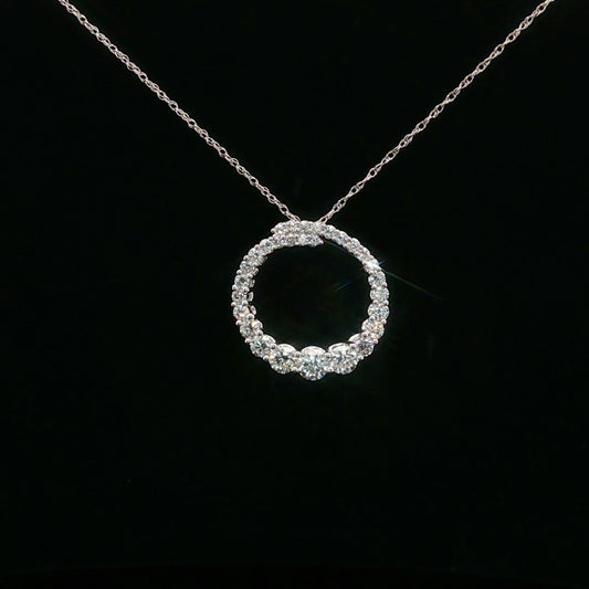 1.00ctw F/VS2 Loop Pendant - 14KW - Natural Diamond - 64146