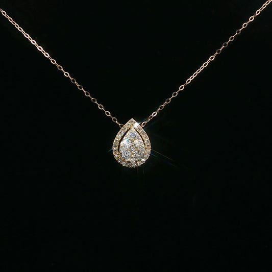 0.50ctw G/SI2 Pear Halo - 14KY - Natural Diamond - 64147-3