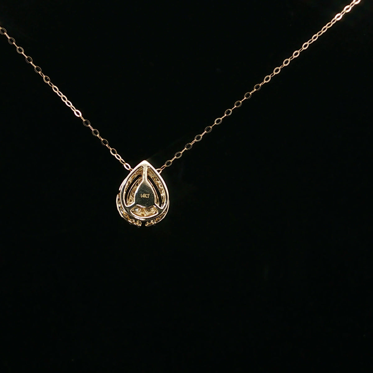 0.50ctw G/SI2 Pear Halo - 14KY - Natural Diamond - 64147-3