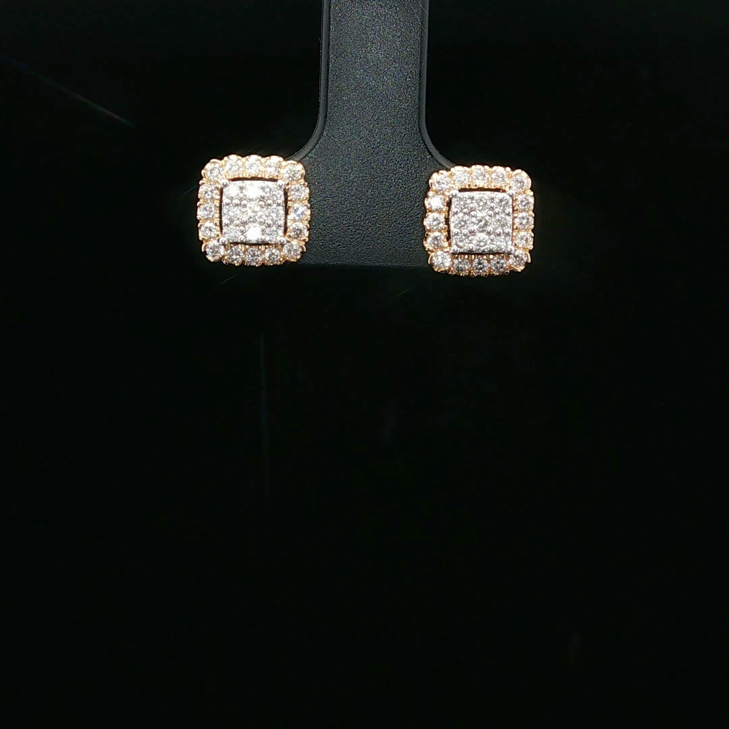 0.45ctw G/SI2 Square Cluster Halo - 14KY - Natural Diamond - 64160