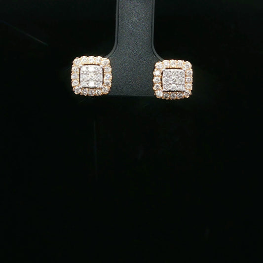 0.45ctw G/SI2 Square Cluster Halo - 14KY - Natural Diamond - 64160