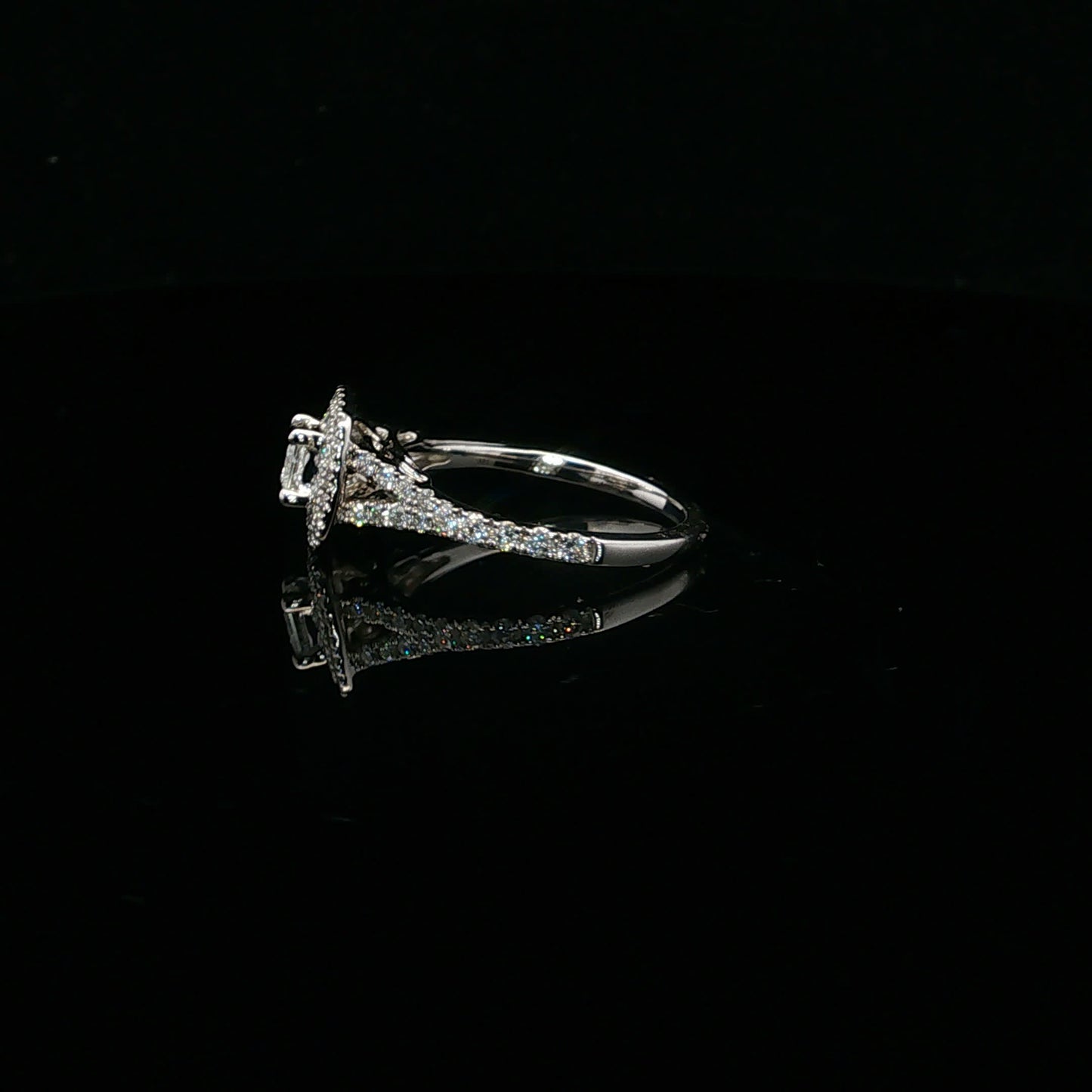 1.00ctw 0.20ct F/SI1 Princess Halo - 14KW - Natural Diamond - 64163-7