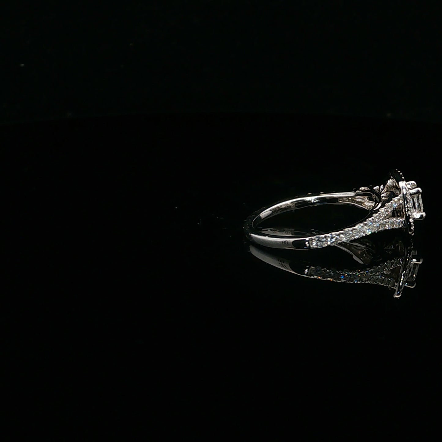 1.00ctw 0.20ct F/SI1 Princess Halo - 14KW - Natural Diamond - 64163-7