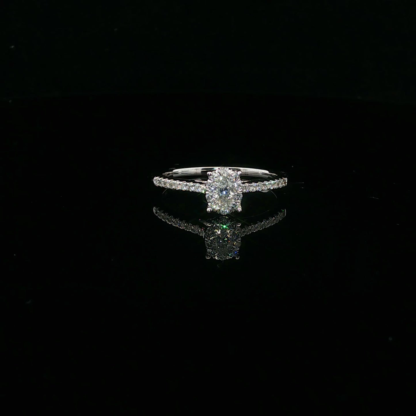 0.50ctw 0.20ct G/SI2 Oval Halo - 14KW - Natural Diamond - 64129-7-3