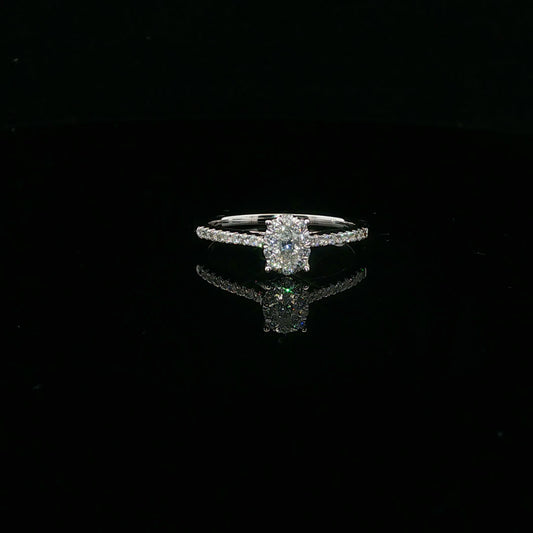 0.50ctw 0.20ct G/SI2 Oval Halo - 14KW - Natural Diamond - 64129-7-3
