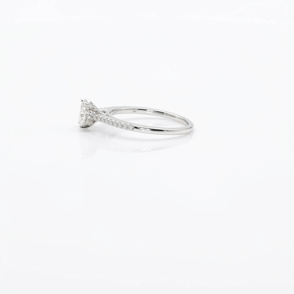 0.50ctw 0.20ct G/SI2 Oval Halo - 14KW - Natural Diamond - 64129-7-3
