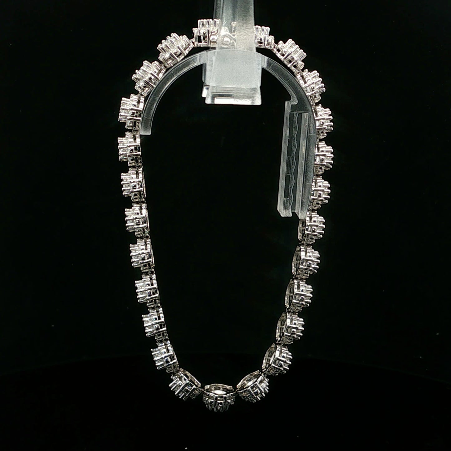 12.28ctw D/VVS2 Halo Bracelet 20cm - 925S - Moissanite - 64270-2
