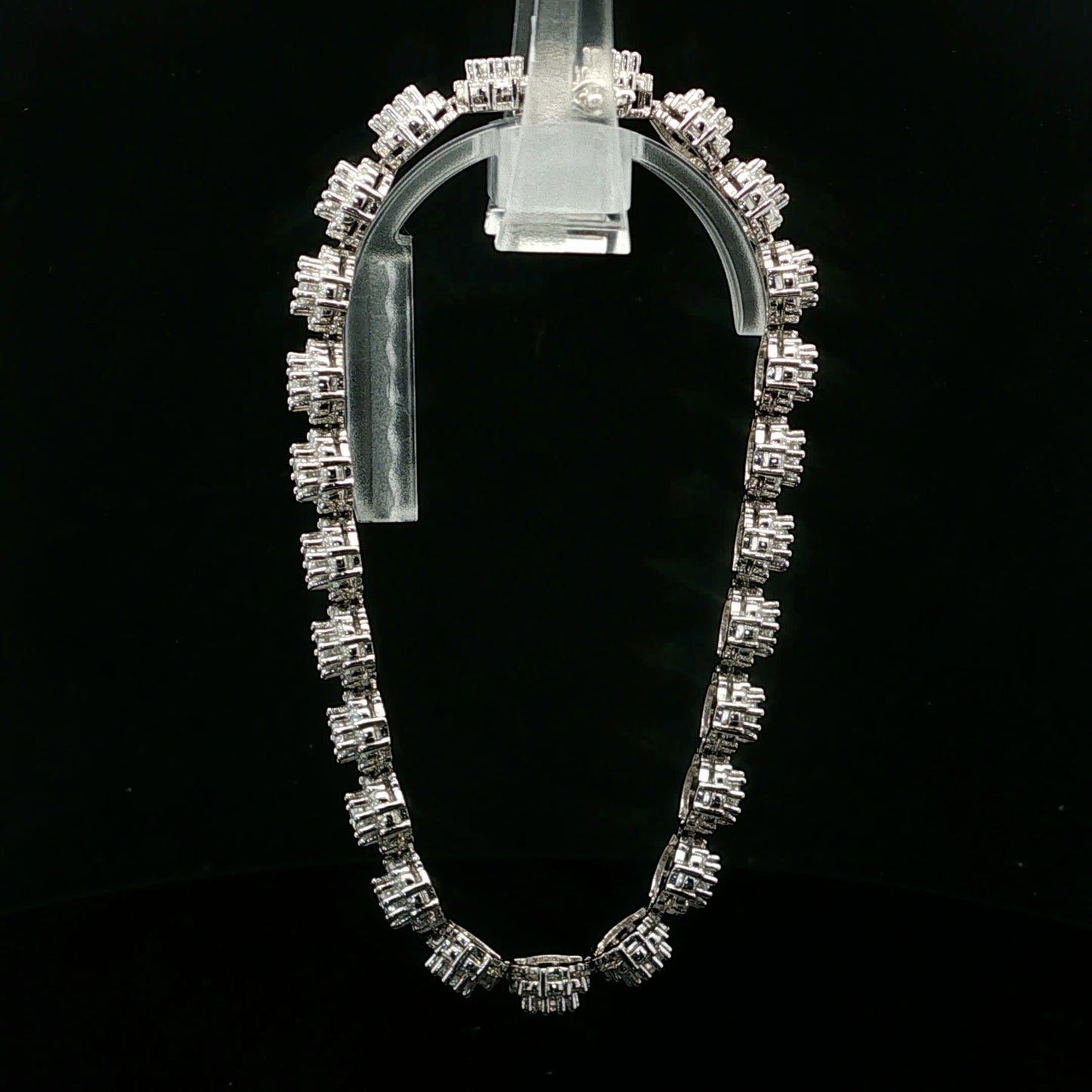 12.28ctw D/VVS2 Halo Bracelet 20cm - 925S - Moissanite - 64270-1