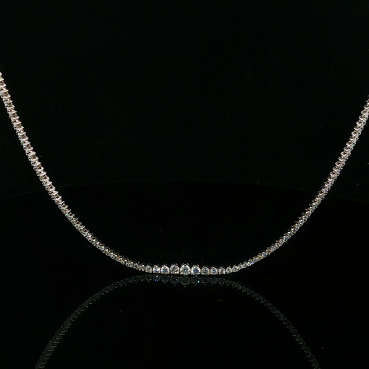 3.08ctw G/SI2 Graduated Tennis Necklace - 14KW - Natural Diamond - 64255-1