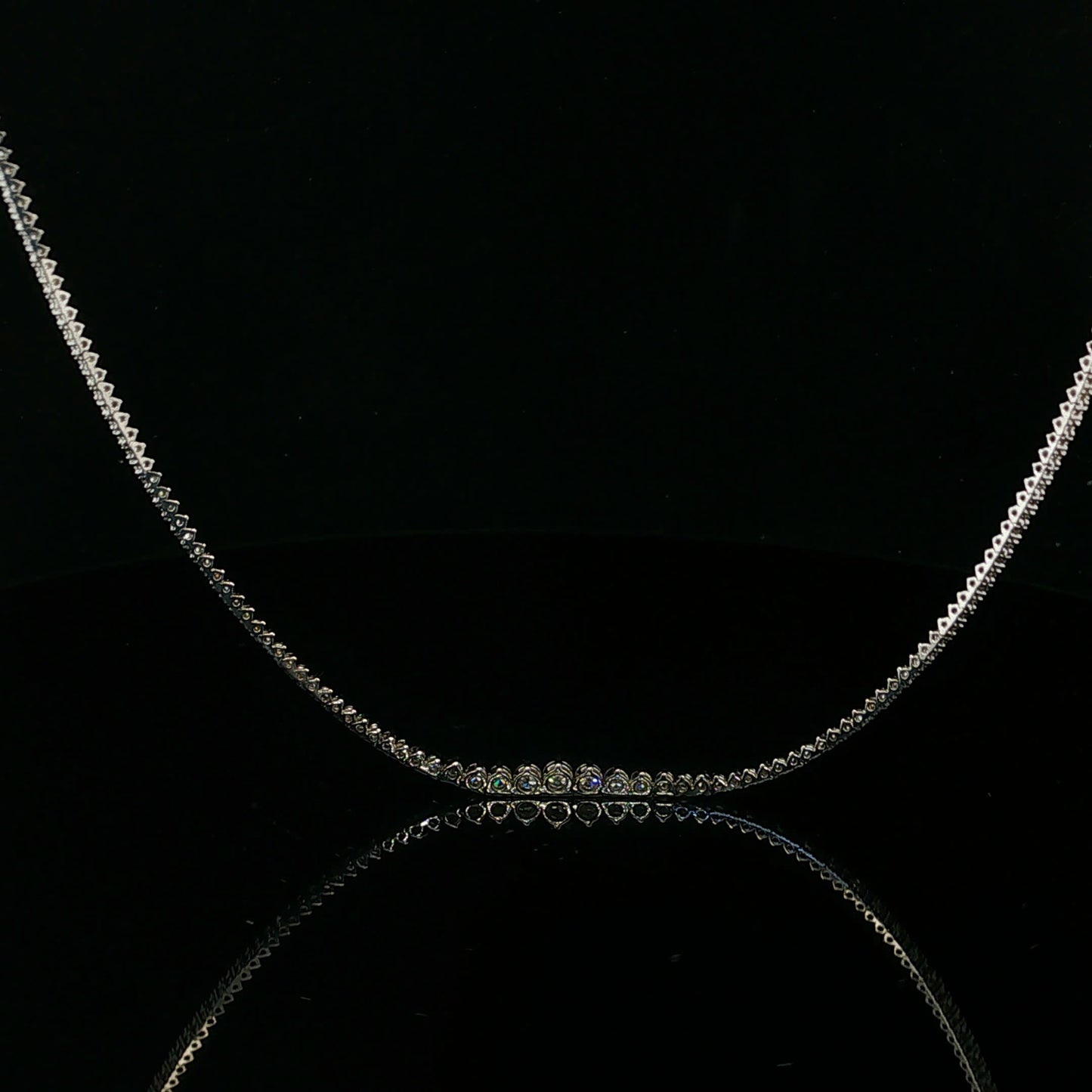 3.08ctw G/SI2 Graduated Tennis Necklace - 14KW - Natural Diamond - 64255-2