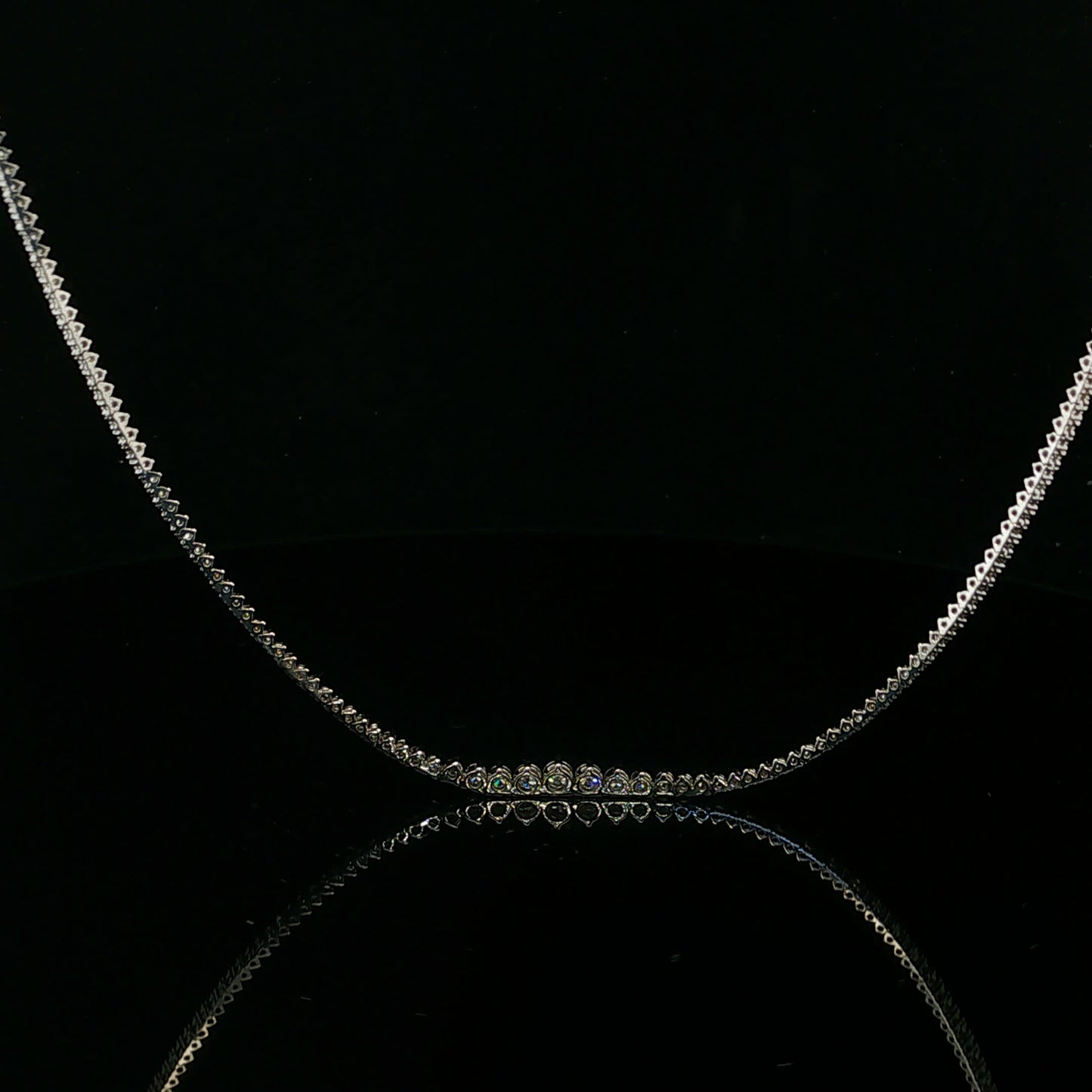 3.08ctw G/SI2 Graduated Tennis Necklace - 14KW - Natural Diamond - 64255-2