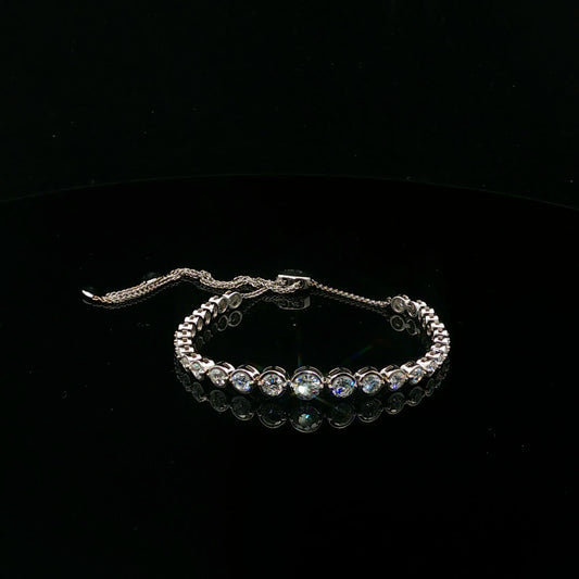 1.58ctw G/SI2 Bolo Bracelet - 14KW - Natural Diamond - 64256-1