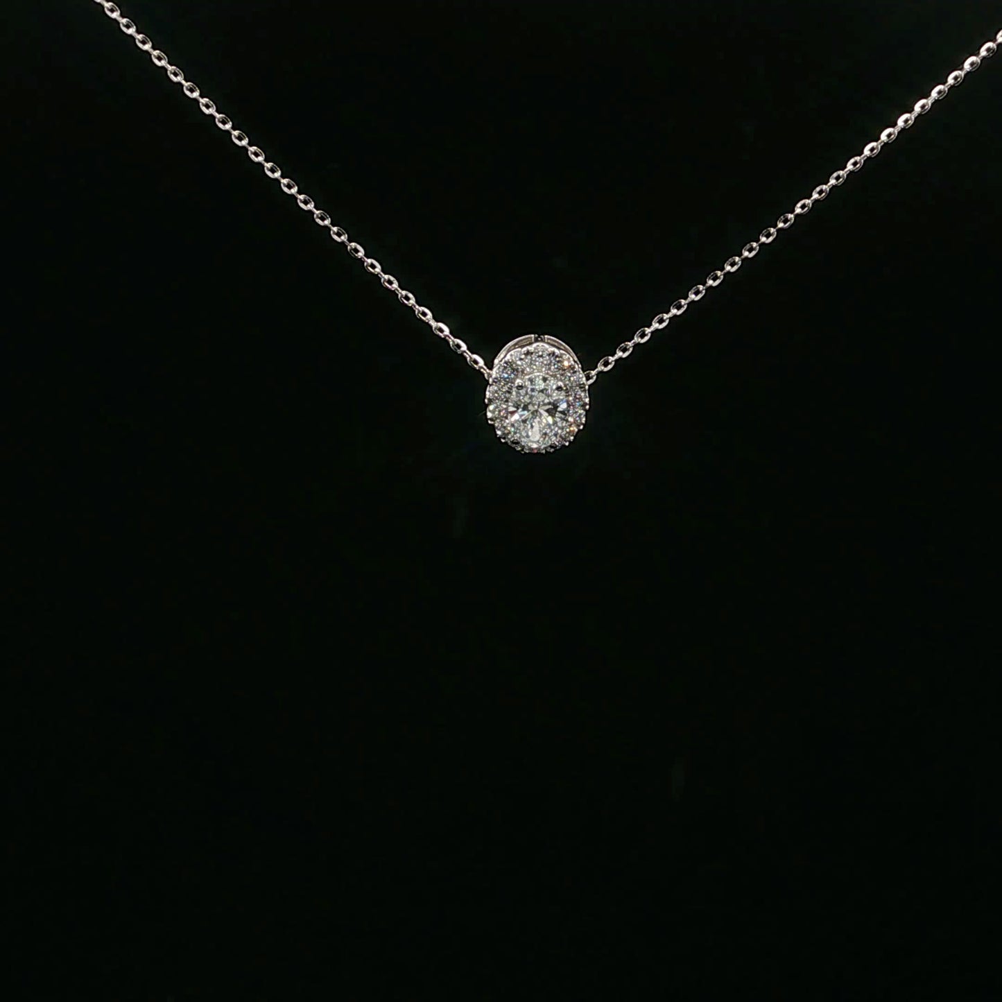 0.50ctw 0.40ct D/VS1 Oval Halo - 10KW - Lab Diamond - 64226-2