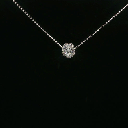 0.50ctw 0.40ct D/VS1 Oval Halo - 10KW - Lab Diamond - 64226-2
