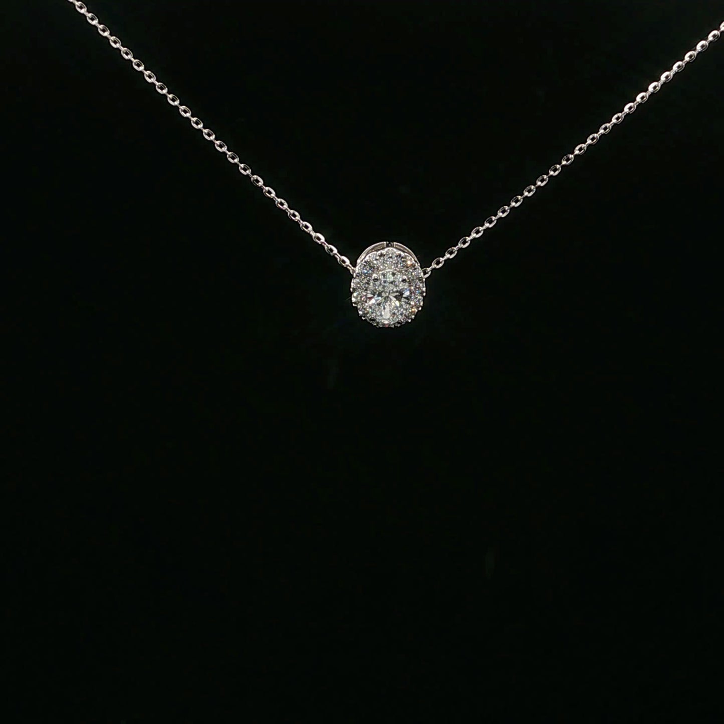 0.50ctw 0.40ct D/VS1 Oval Halo - 10KW - Lab Diamond - 64226-2
