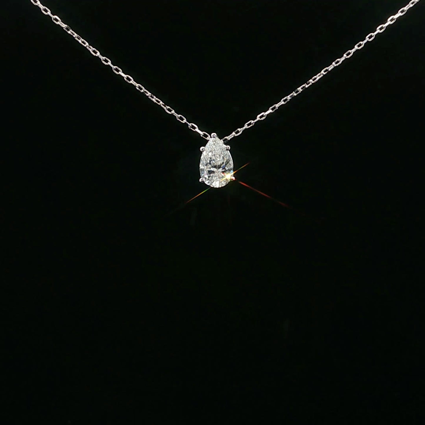 1.00ct D/VS2 Pear Solitaire - 14KW - Lab Diamond - 64227