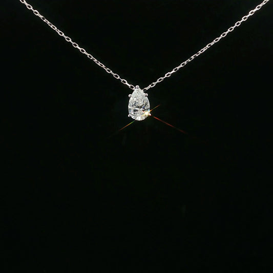 1.00ct D/VS2 Pear Solitaire - 14KW - Lab Diamond - 64227