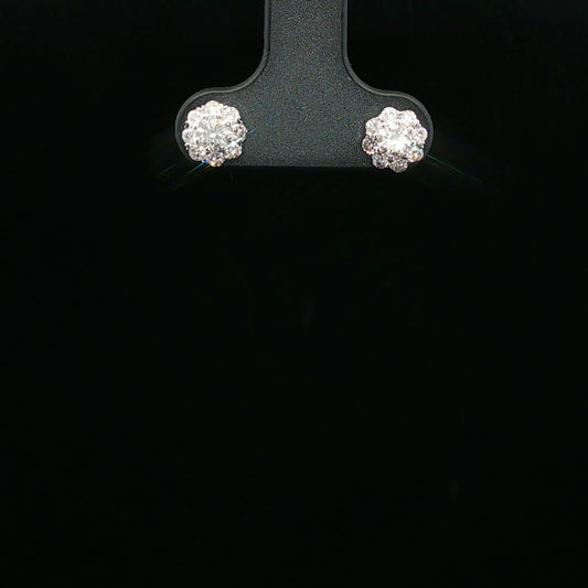 0.50ctw G/SI1 Flower Studs - 14KW - Natural Diamond - 64228