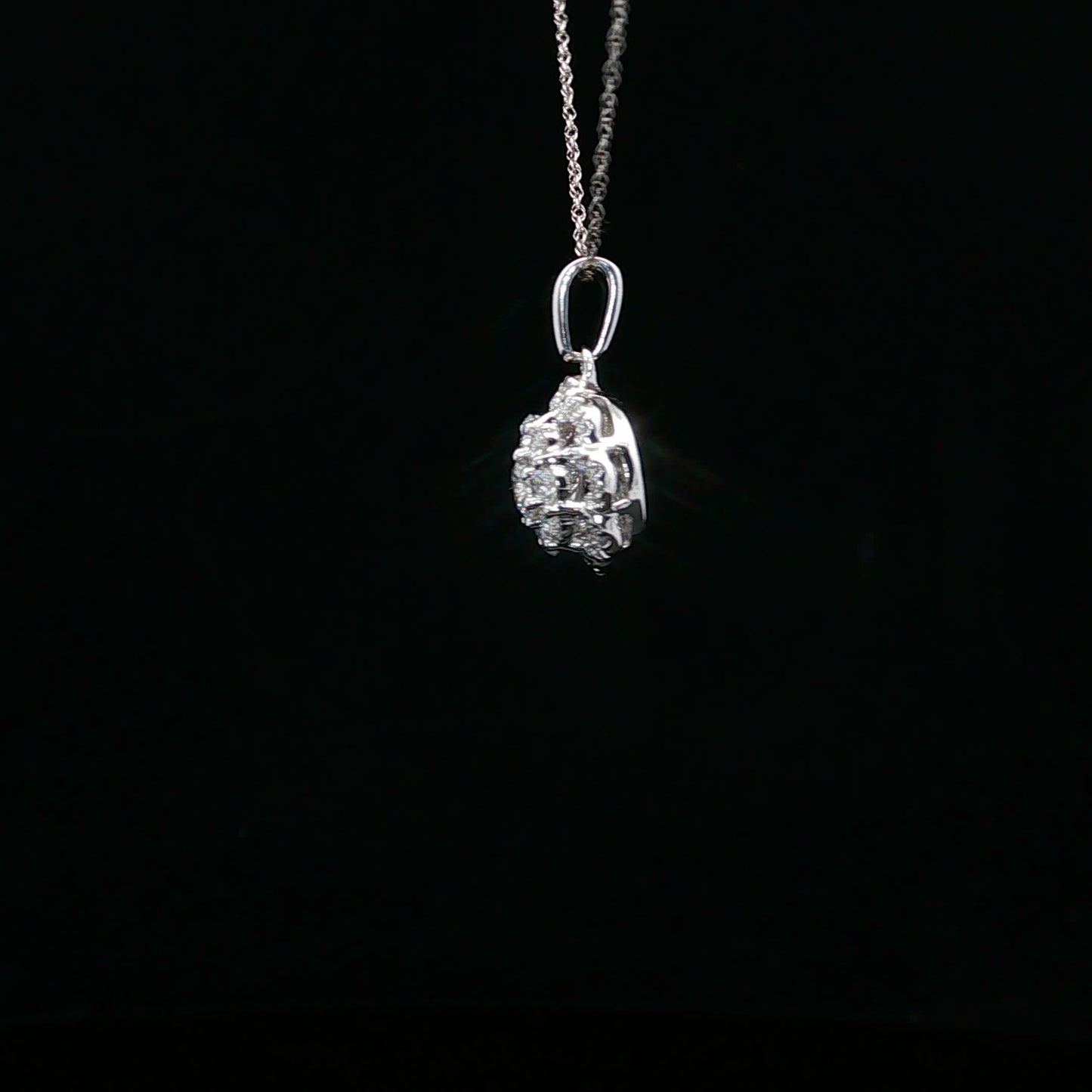 0.50ctw 0.40ct F/SI1 Flower Double Halo - 14KW - Natural Diamond - 64229
