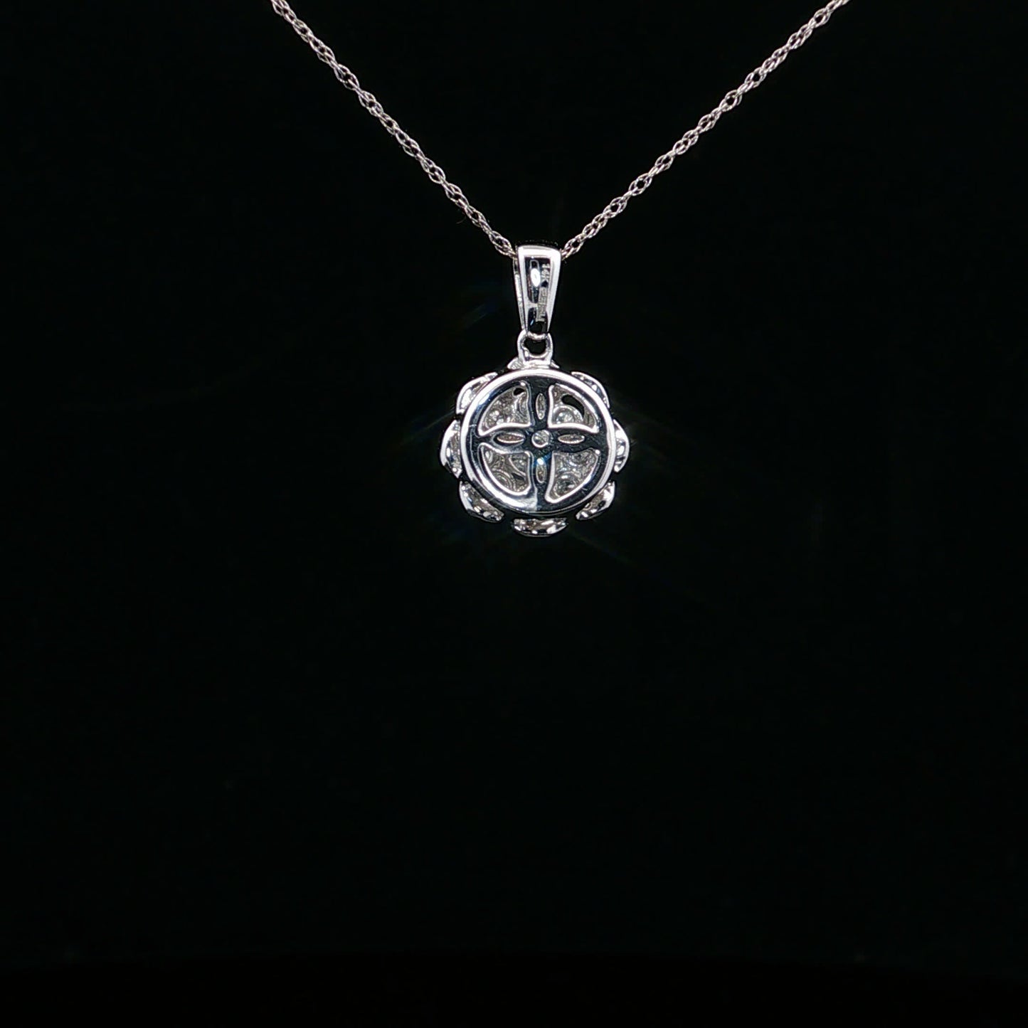 0.50ctw 0.40ct F/SI1 Flower Double Halo - 14KW - Natural Diamond - 64229