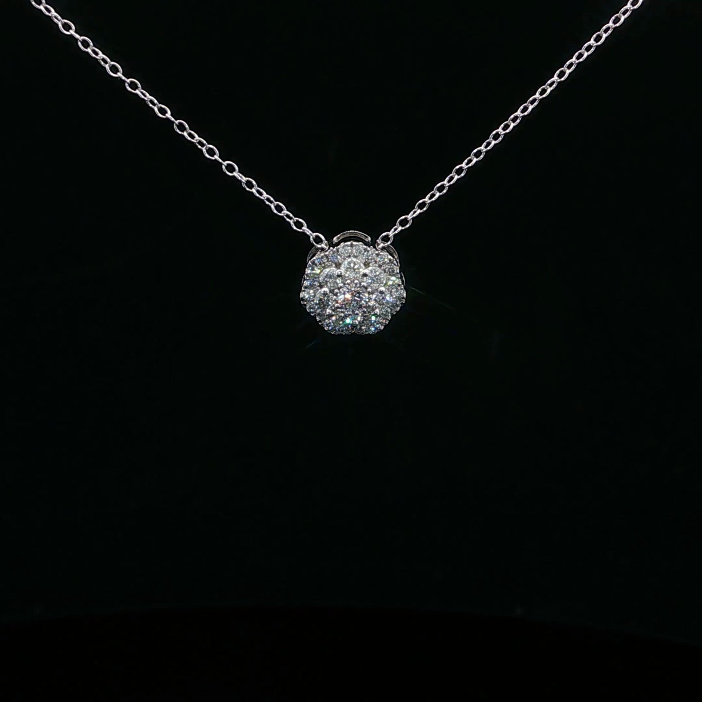 0.50ctw F/SI2 Flower Pendant - 10KW - Natural Diamond - 64235