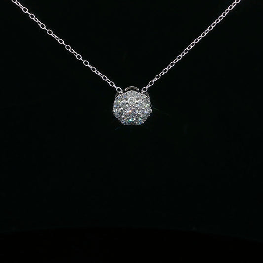0.50ctw F/SI2 Flower Pendant - 10KW - Natural Diamond - 64235