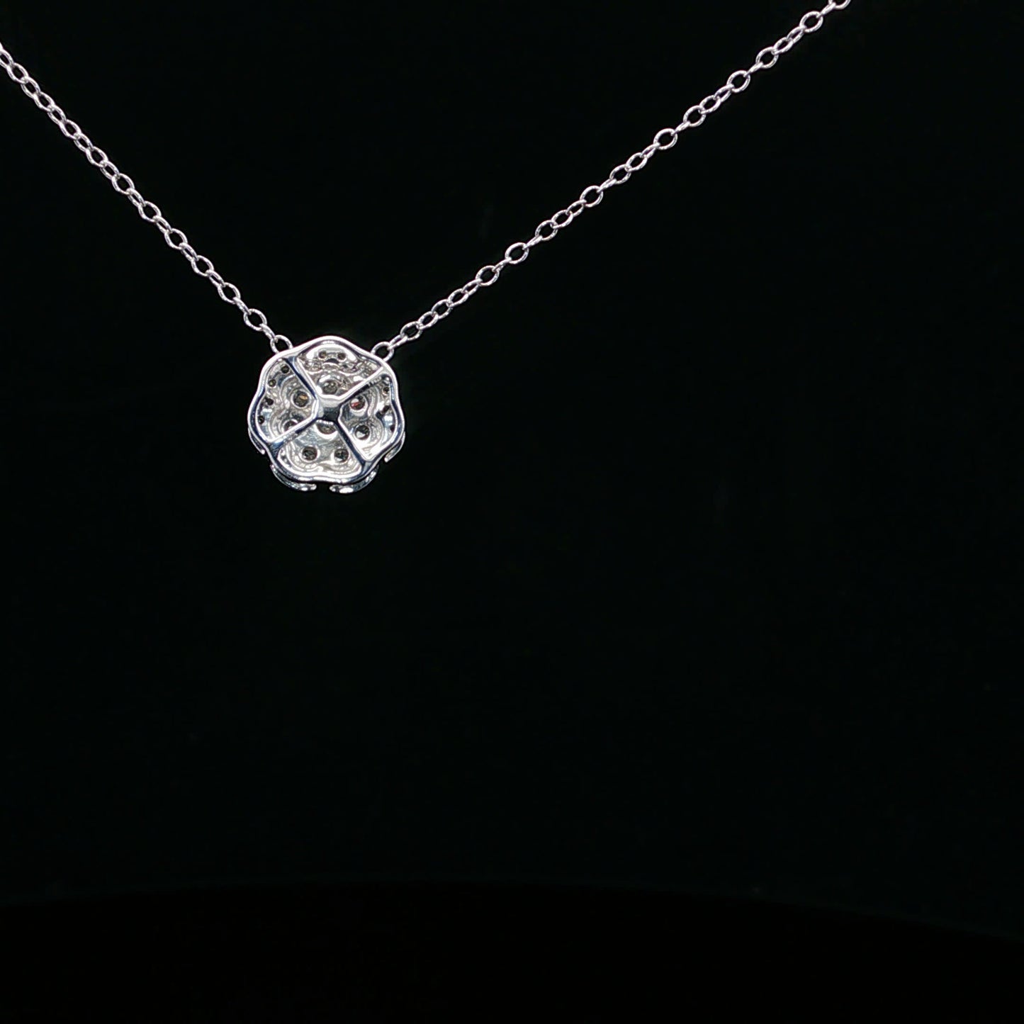 0.50ctw F/SI2 Flower Pendant - 10KW - Natural Diamond - 64235