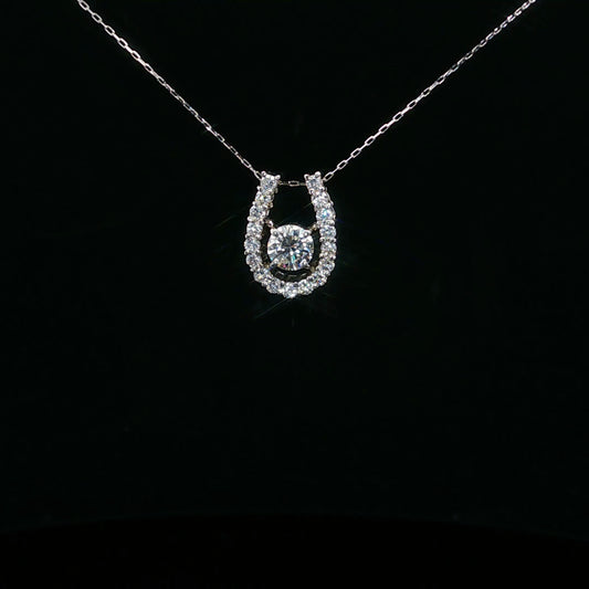 0.853ctw 0.34ct F/SI1 RBC Half Circle - PT900 - Natural Diamond - 64237