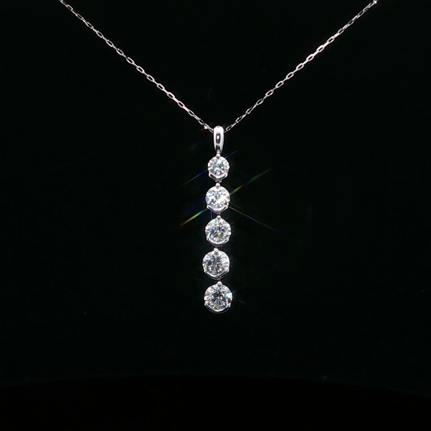 1.00ctw E/SI1 Five Drop - PT900 - Natural Diamond - 64238