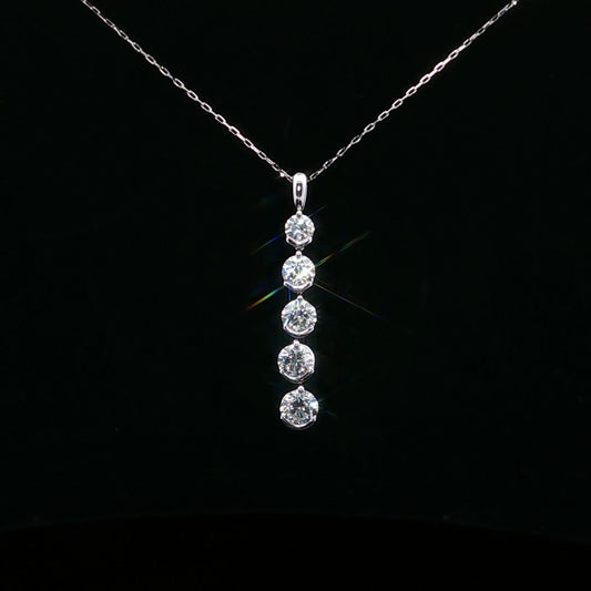 1.00ctw E/SI1 Five Drop - PT900 - Natural Diamond - 64238