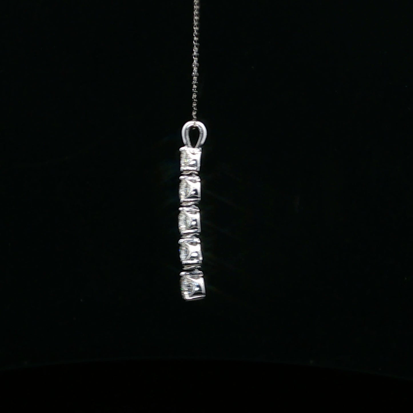 1.00ctw E/SI1 Five Drop - PT900 - Natural Diamond - 64238