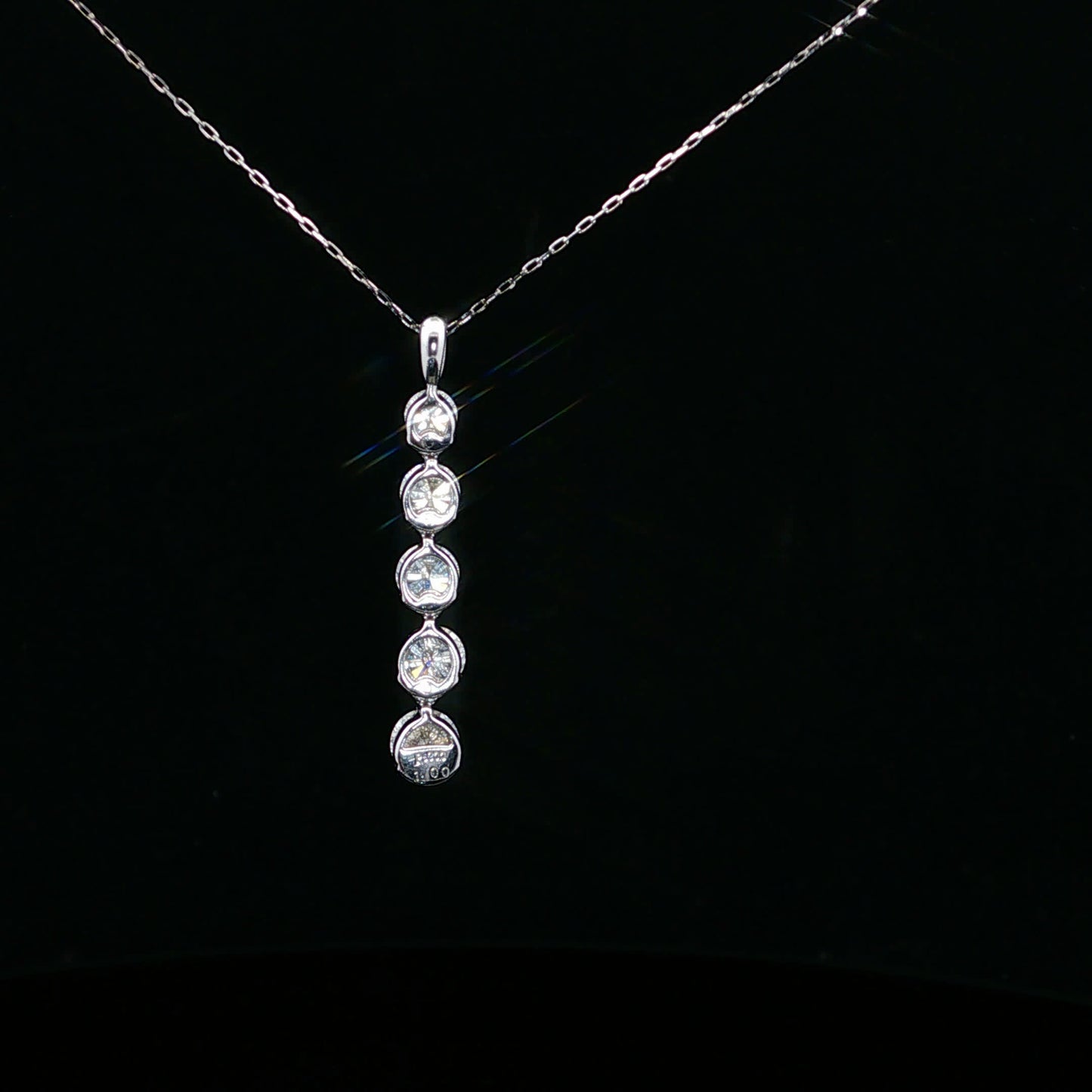 1.00ctw E/SI1 Five Drop - PT900 - Natural Diamond - 64238