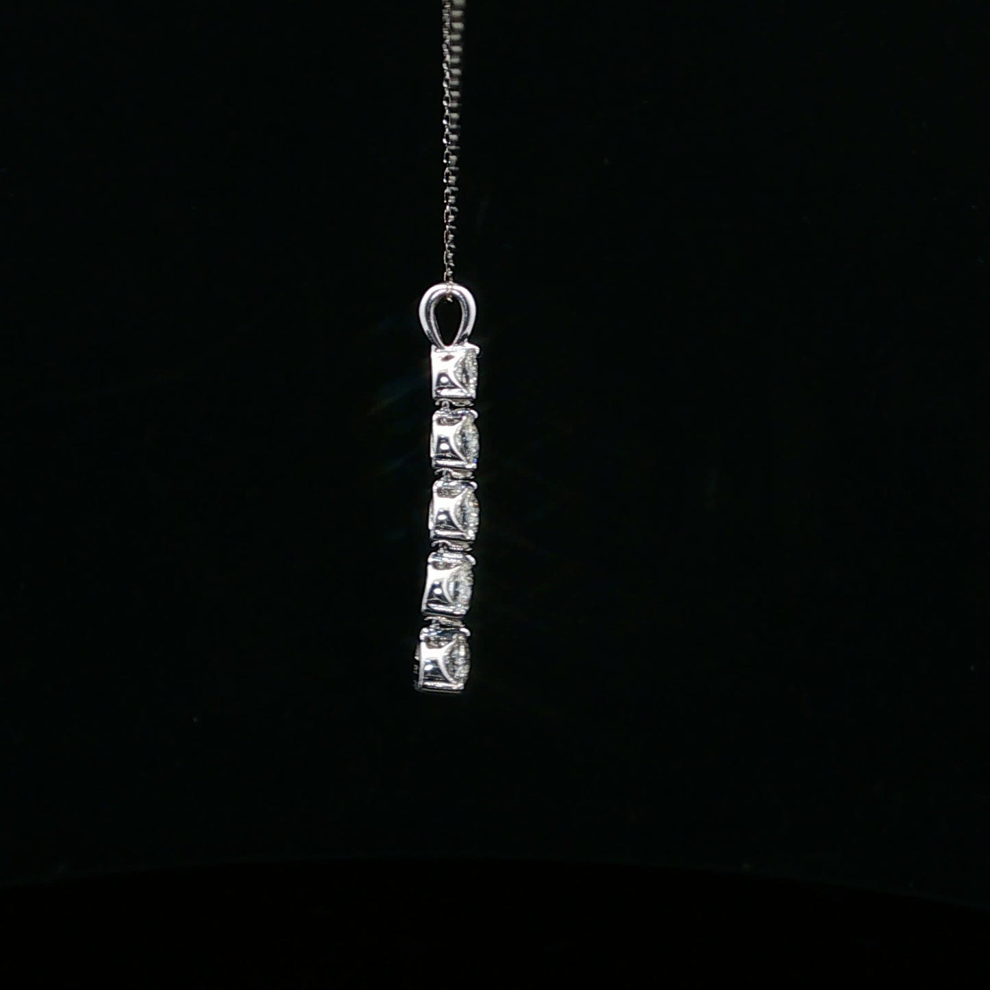 1.00ctw E/SI1 Five Drop - PT900 - Natural Diamond - 64238