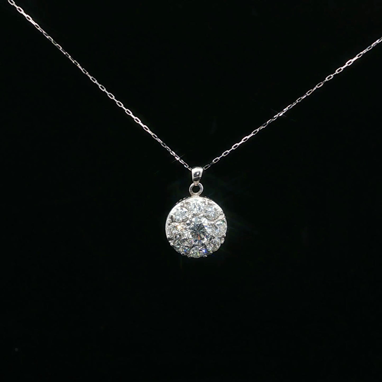 1.06ctw 0.44ct F/VS2 Halo Pendant - PT900 - Natural Diamond - 64241