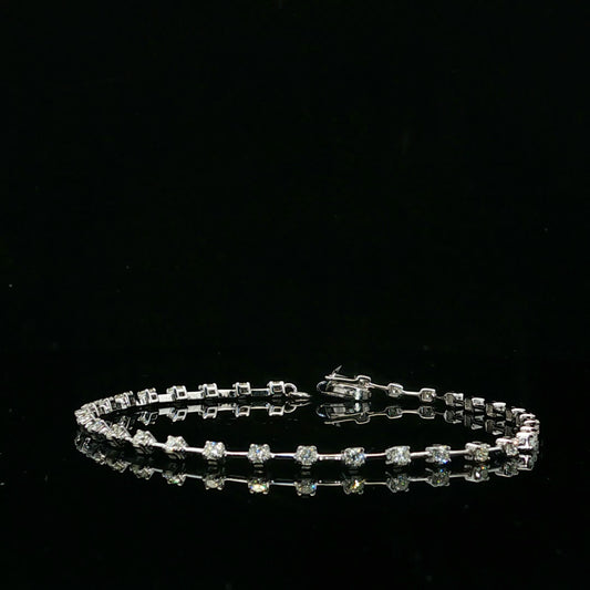 1.06ctw G/SI1 Station Bracelet - 14KW - Natural Diamond - 64249