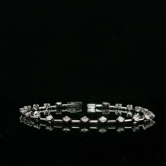 2.00ctw F/SI1 Station Bracelet - 18KW - Natural Diamond - 64250
