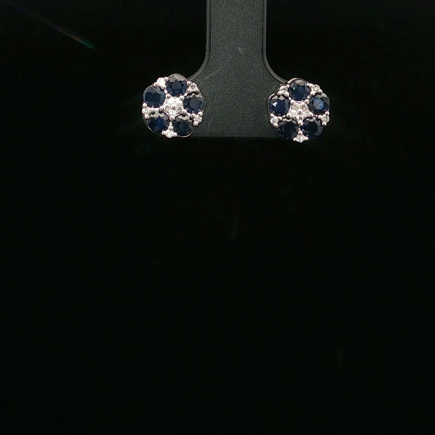 0.08ctw Dia 1.50ctw Sap Flower Sapphire - 10KW - Natural Diamond - 64252
