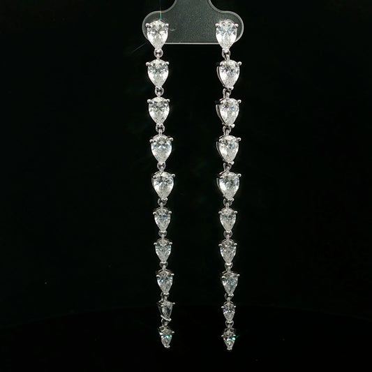 White Pear Gradual Drop - S925 - Australian CZ - 64273