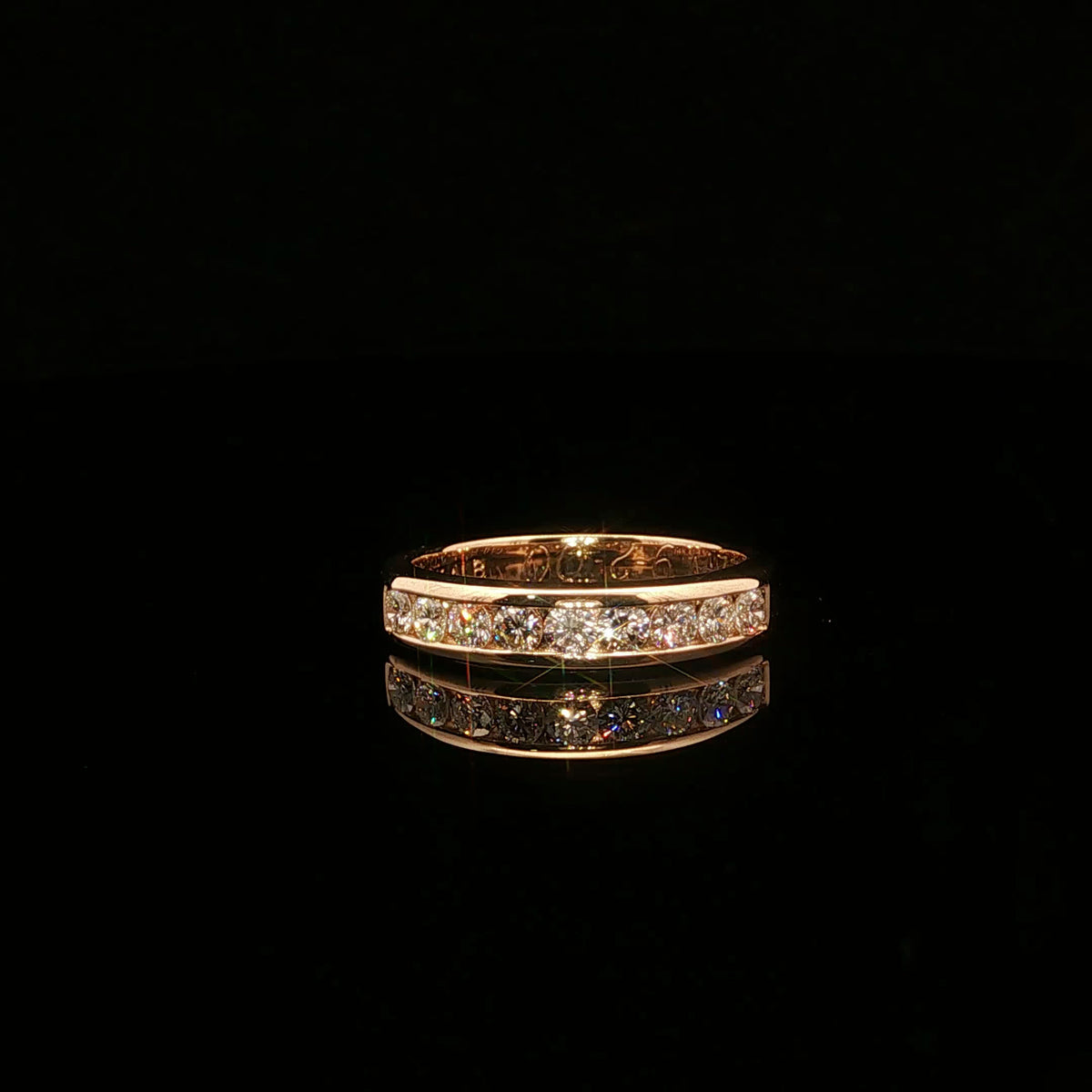 0.60ctw F/SI1 9 Stone Band - 14KY - Natural Diamond - 64318