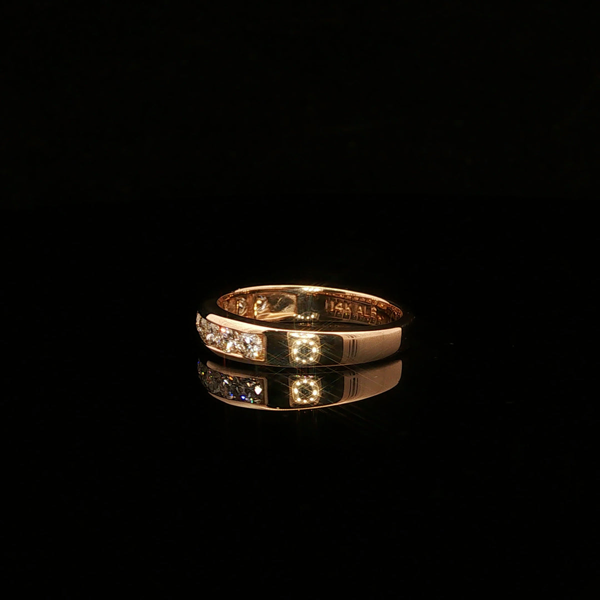 0.60ctw F/SI1 9 Stone Band - 14KY - Natural Diamond - 64318