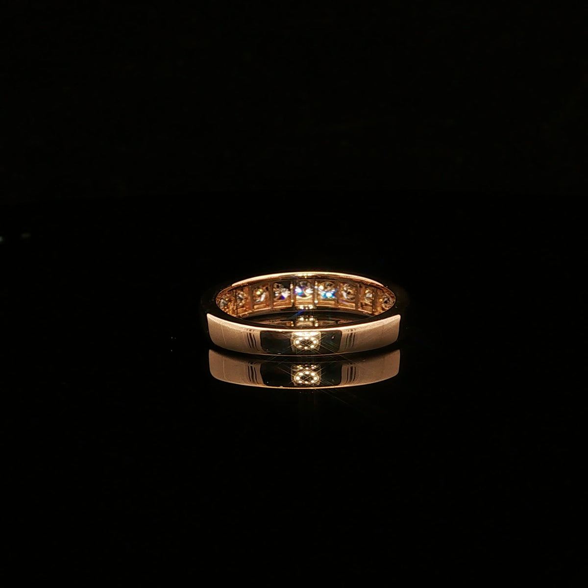 0.60ctw F/SI1 9 Stone Band - 14KY - Natural Diamond - 64318