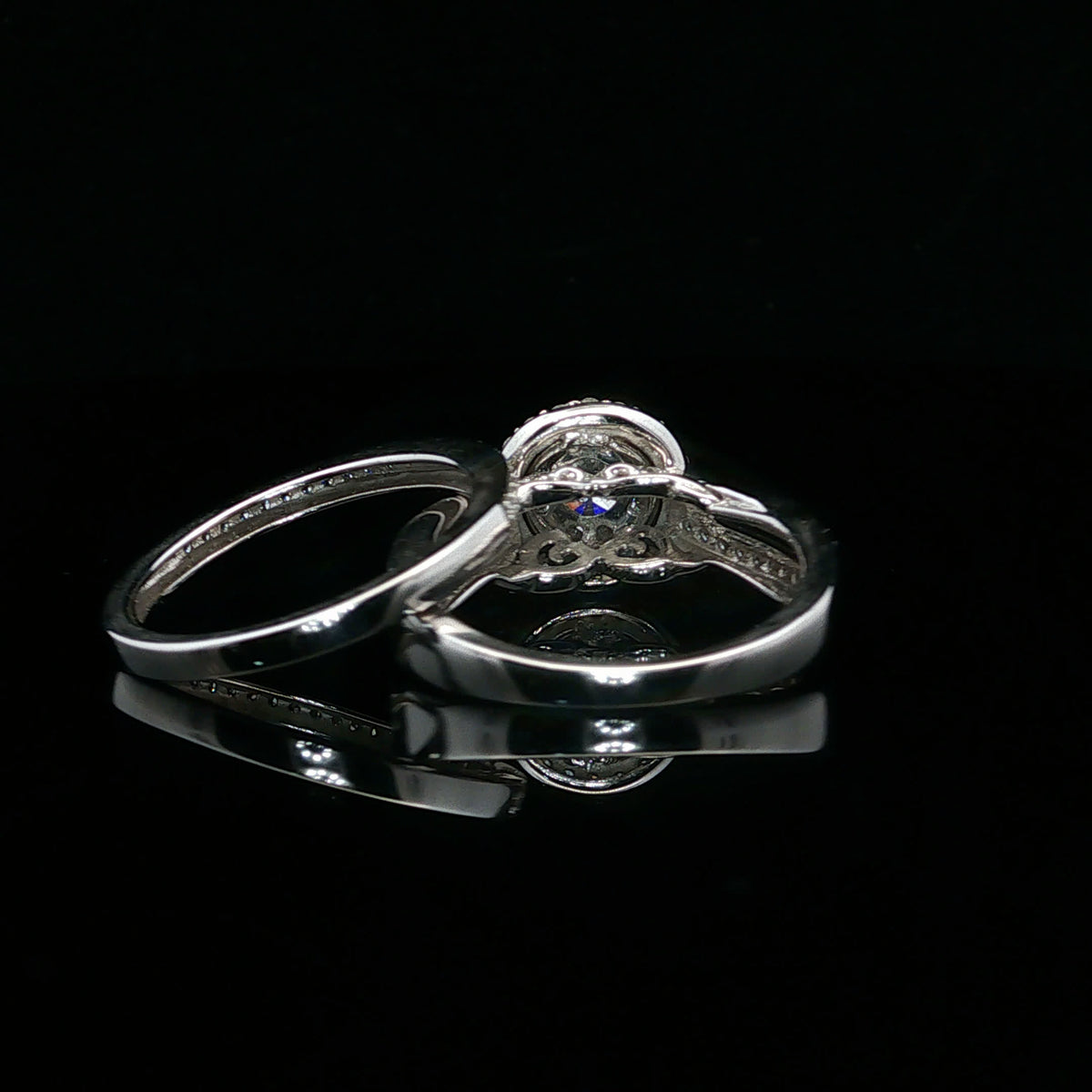 1ctw 0.3ct G/SI2 Halo Bridal Set - 10KW - Natural Diamond - 64316